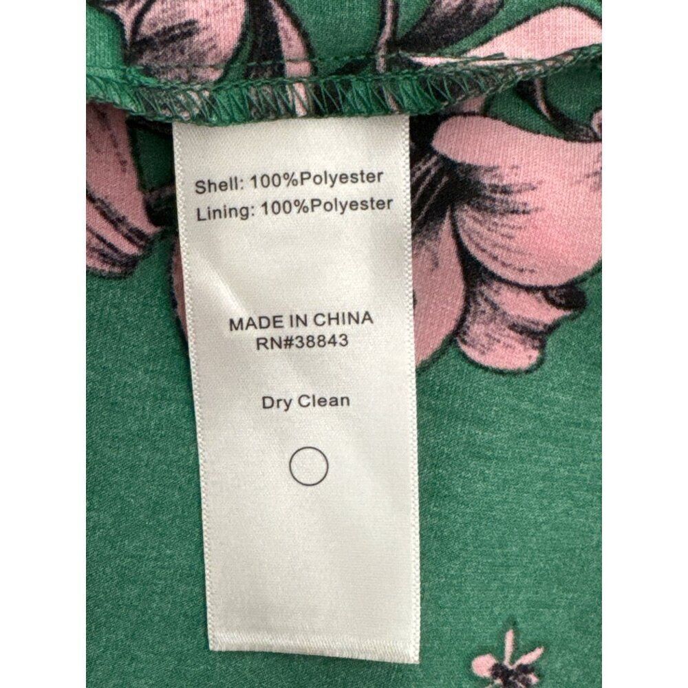 Sam Edelman Women Green With Pink Floral Cut-Out Midi Dress Size 10 - Picture 10 of 10